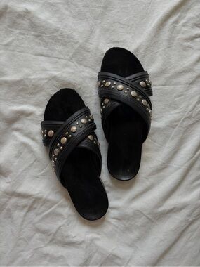 Rebecca Minkoff Black Studded Sandals